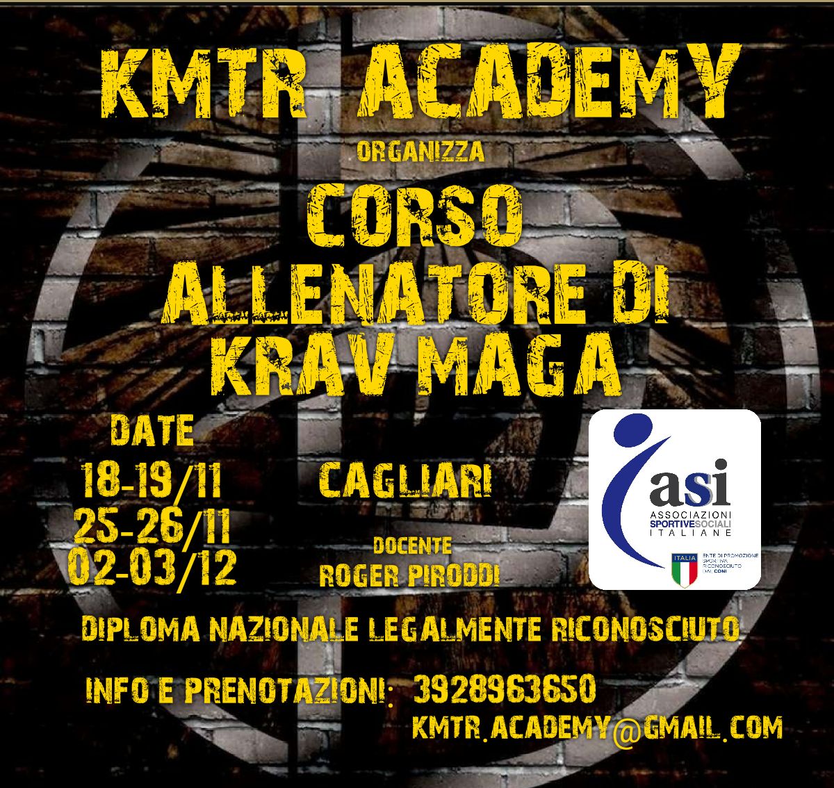 Corso allenatore KRAV MAGA - locandina