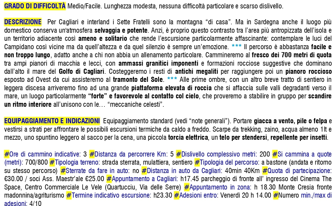 SCHEDA - Il Cielo dei Sette Fratelli