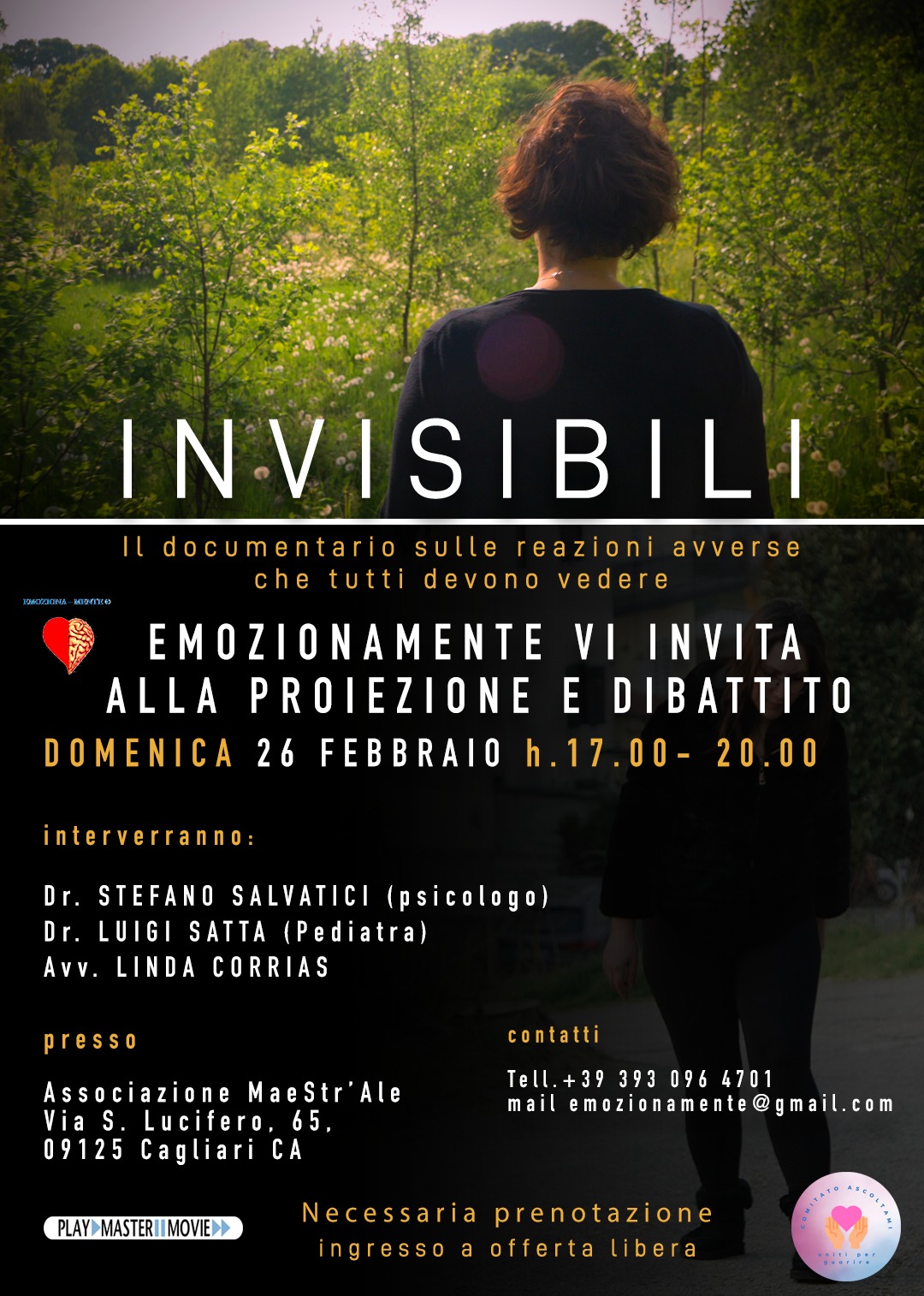 Locandina Invisibili proiezione a Cagliari