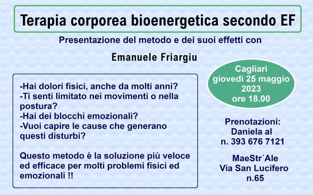TERAPIA CORPOREA BIOENERGETICA SECONDO E.F.