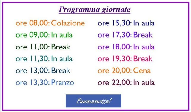 programma giornata